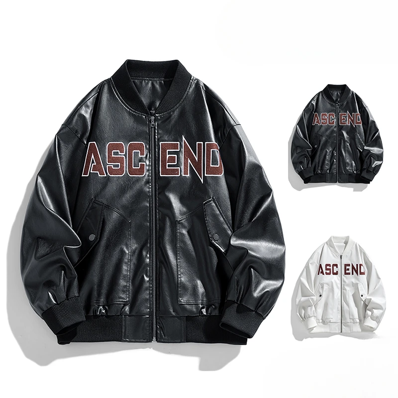 6XL 7XL 8XL Plus Size Leather Jacket Men PU Coats Black Baseball Oversize Bomber Motorcycle Autumn Camping Casual Male College - Image 3