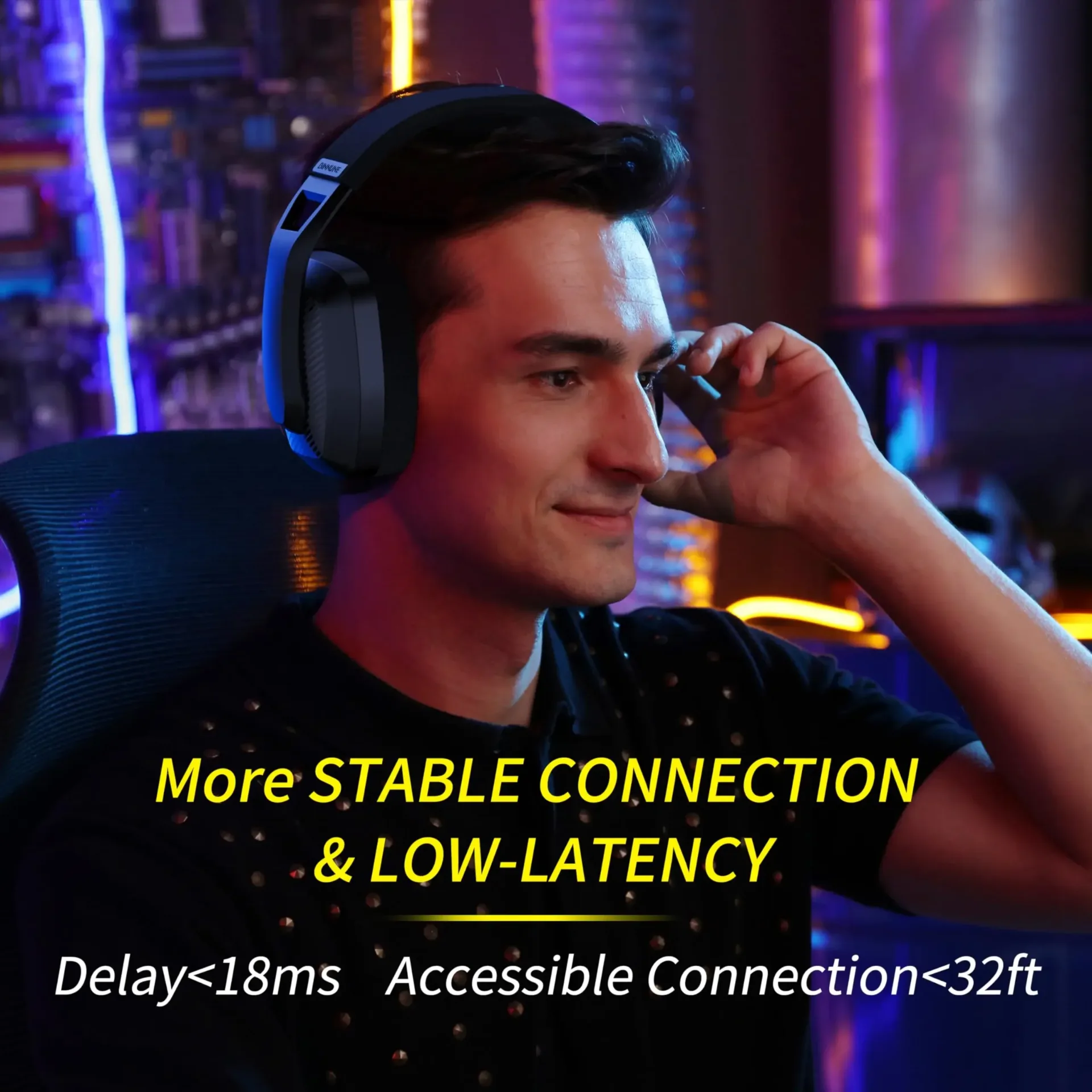 BINNUNE 2.4GHz Wireless Gaming Headset with Mic for PS5 PS4 PC Mac Playstation Bluetooth Gaming Headset with Microphone - Image 6