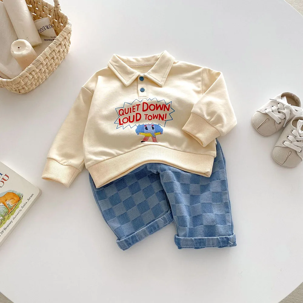 MILANCEL 1-5Y Children Jeans Boys Denim Pants Mid Waist Girls Trousers Fashion Kids Plaid Pants - Image 2