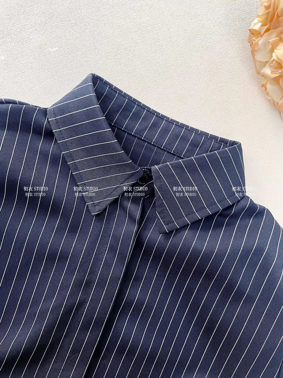 Striped Long-sleeved Shirt Dress New Style High-end Temperament Waist - Image 4