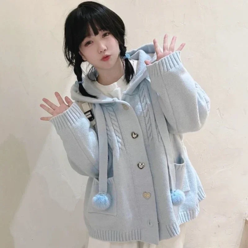 Sweaters Cardigan Women Baggy Preppy Girlish Sweet Kawaii Clothes Japanese Stylish High Street Gentle Designer Knitwear Autumn - Image 2
