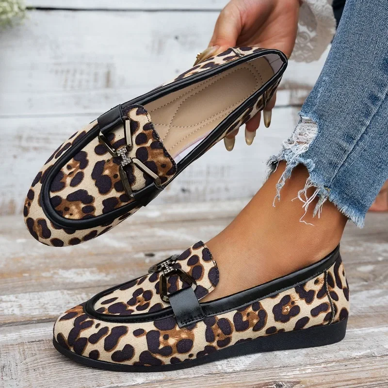 Women Flat Shoes Plus Size Casual Women Mullers Antislip Brand Designer Loafers Fashion Leopard Women Shoes zapatos de mujer - Image 3