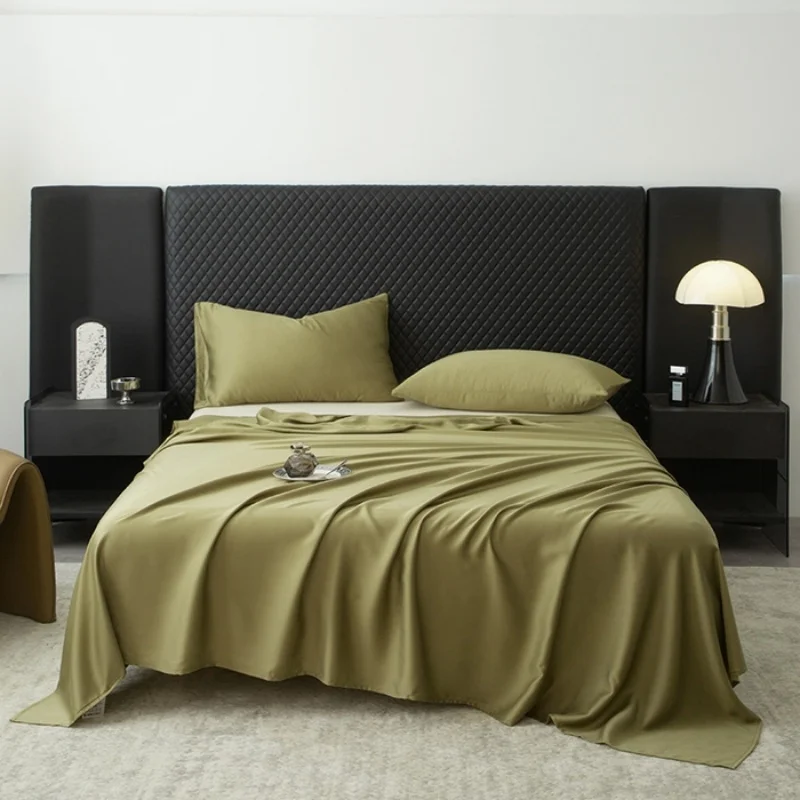 US Full Size Top Sheet Eucalyptus Fiber Flat Sheet Olive Green Summer Cool Feeling Mattress Cover Bed Sheet Linens 205*243cm - Image 6