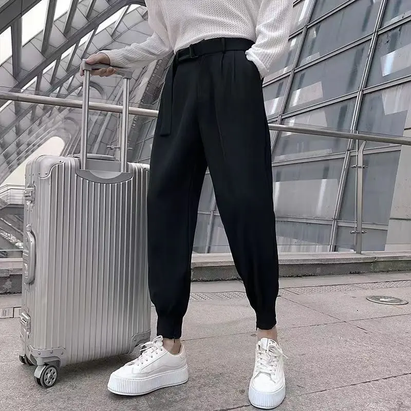28-38 Size Fashion Men Casual Suit Pants Korean Slim Classic Harem Pants Wild Vintage Loose Solid High Quality Blazer Trousers - Image 4