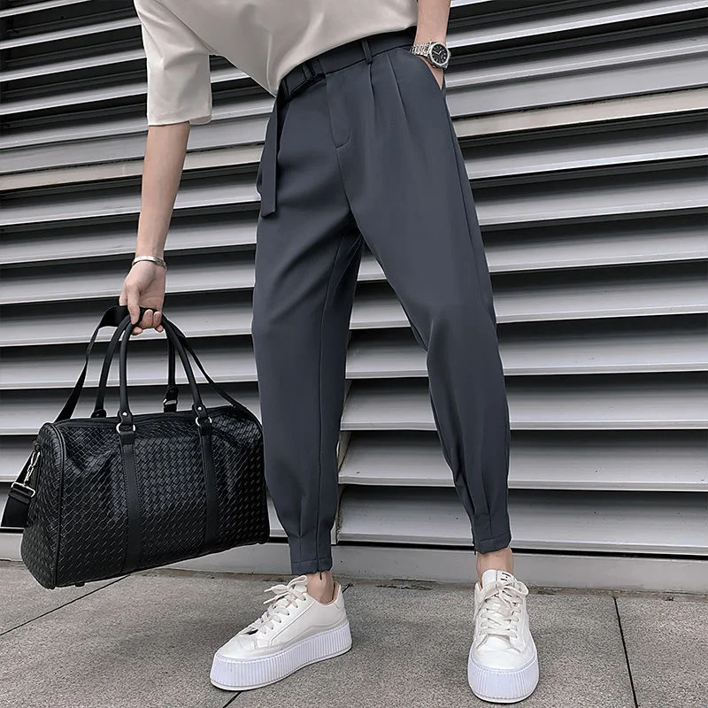 28-38 Size Fashion Men Casual Suit Pants Korean Slim Classic Harem Pants Wild Vintage Loose Solid High Quality Blazer Trousers - Image 5