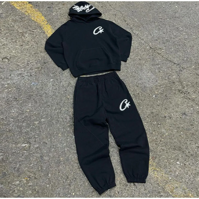 Y2K Unisex White Hoodie and Jogger Set, Casual Sportswear, Comfortable Sweatshirt and Pants, Trendy Outfit for Men and Women - Image 3