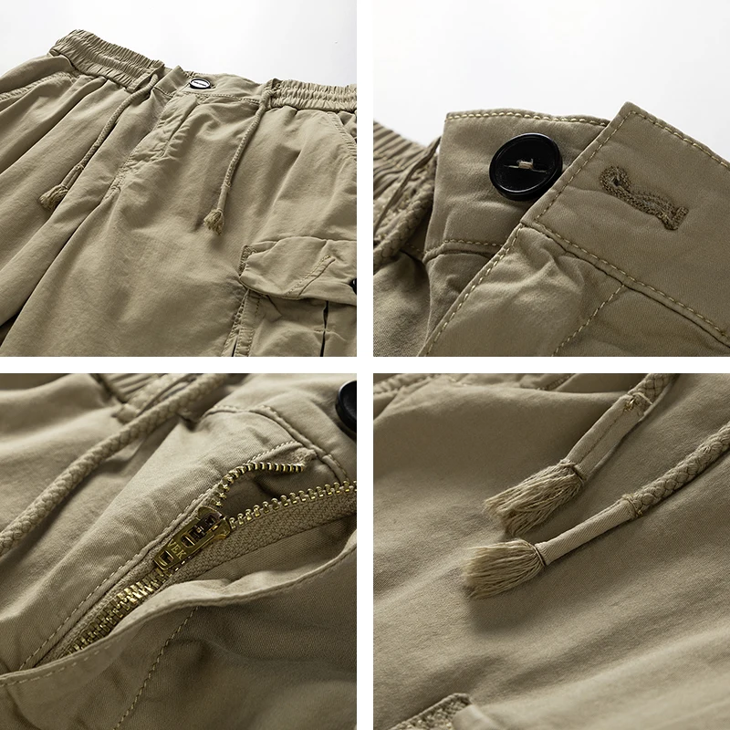 Men Summer New Brand Cotton Cargo Shorts Mens Classic Casual Multi-pocket Tactical Shorts Pants Elastic waist Jogger Shotrs Male - Image 5