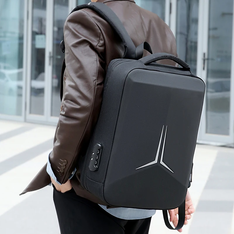 Mens LBackpack Waterproof Anti theft with USB Port Stylish Design Large Capacity Comfortable Straps Ideal for Work and Travel - Image 2