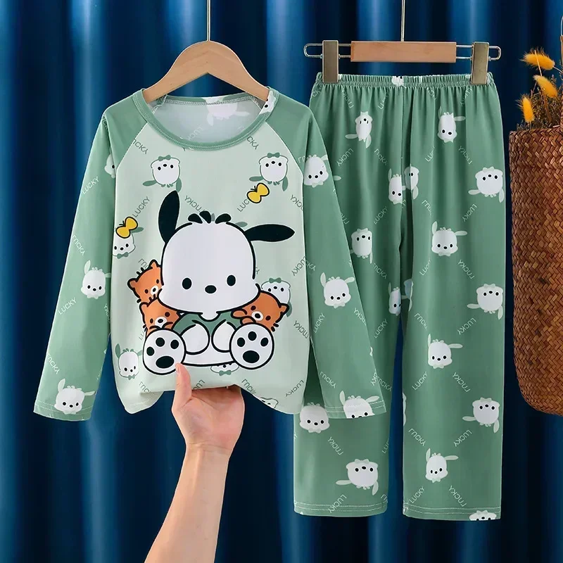 Sanrio Winter Kawaii Children Milk Silk Pajamas Sets Girl Boy Sleepwear Korean Kids Homewear Clothes Cute Anime Loungewear - Image 6