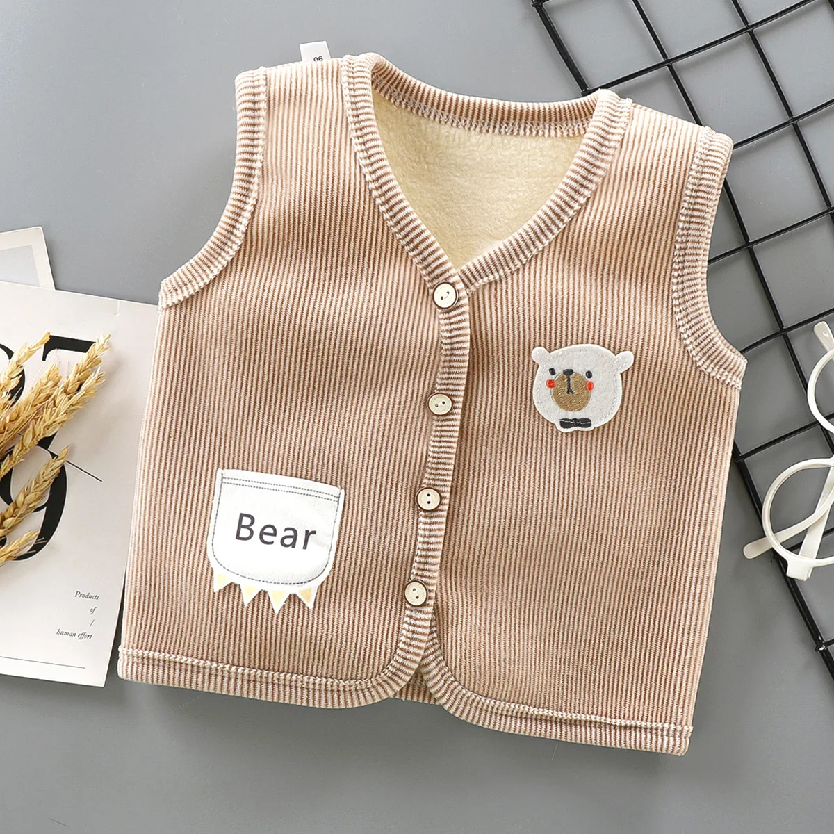 Kids Clothes Waistcoat Children's Vest Boy Girl Thicken Velvet lining Keep Warm Jackets Vest Children's Clothing Autumn Winter - Image 4
