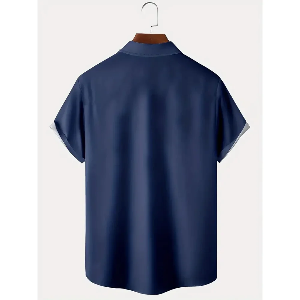 2024 Men's Gradient Striped Shirt Slim Breathable Fashion Short-sleeved High-quality Design Casual Button-down Shirts Male - Image 4