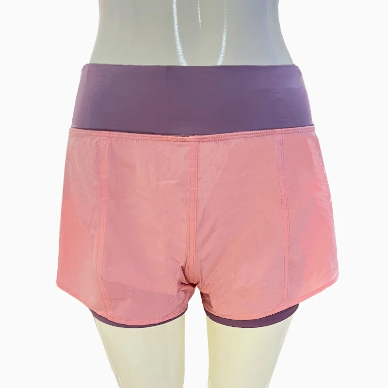 Marathon Quick Dry Sports Shorts Women Lined Pocket Running High Waisted False Two Piece Yoga Fitness Pants Pantalones Cortos - Image 3