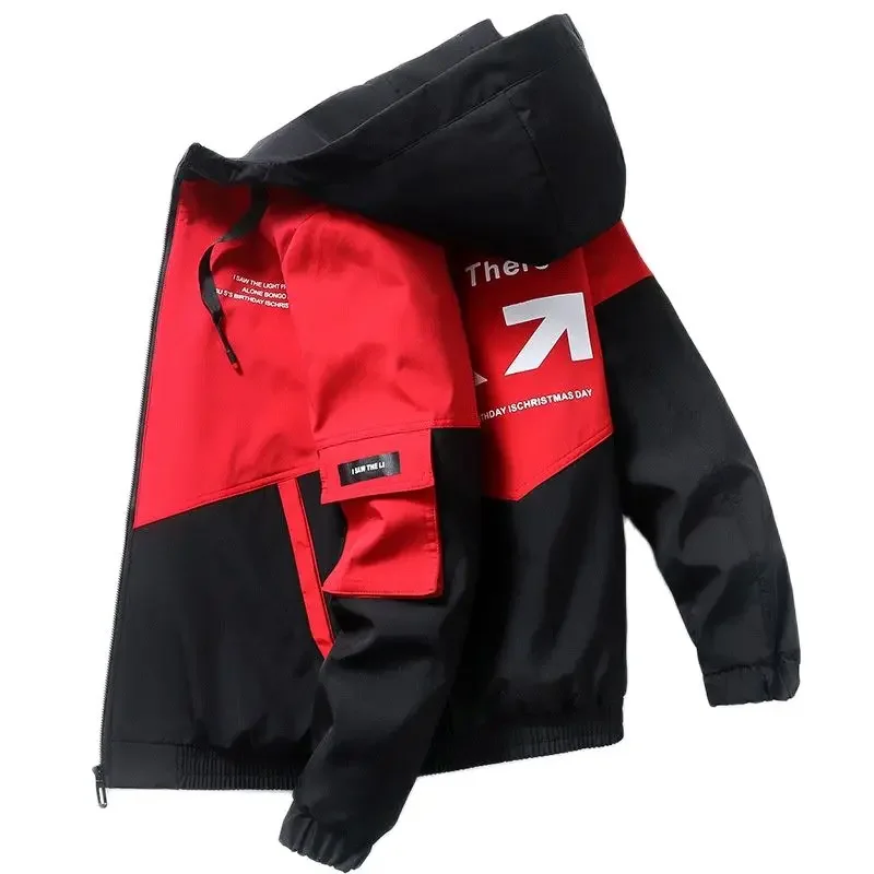 2023 Men's Spring and Autumn New Jackets High Street Trendy Printing Cargo Coat Stitching Color Windproof Pilot Jacket Male - Image 6