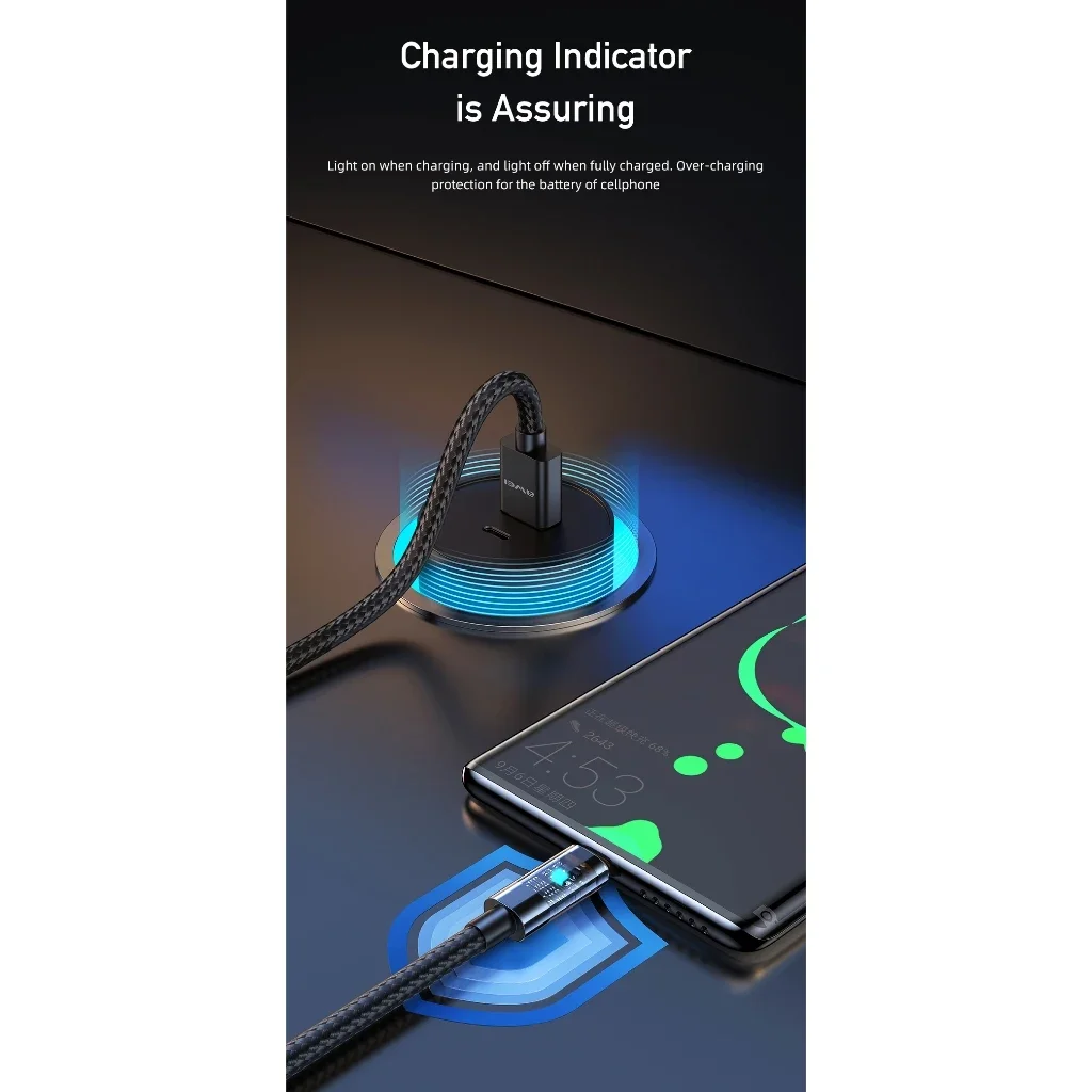 Awei CL-139 100W Super Fast Charging USB Micro Cable Android Micro For Micro USB Fast Charging Cable Nylon Braided Cable - Image 4