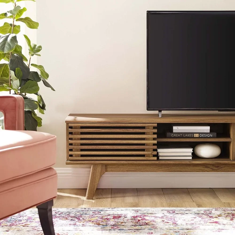 Render Mid-Century Modern Low Profile Media Console TV Stand - Image 2