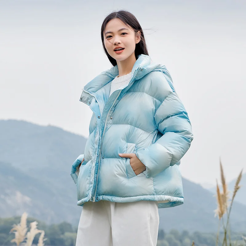 Semir Down Jacket Women Halo-Dyed All-Over Hooded Bread Coat Trendy Winter Sweet Cool Oversize Jacket - Image 5