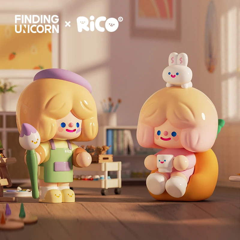 Finding Unicorn RiCO Happy Room Tour Series Blind Box Kawaii Action Figures Mystery Kid Toy handmade model - Image 4