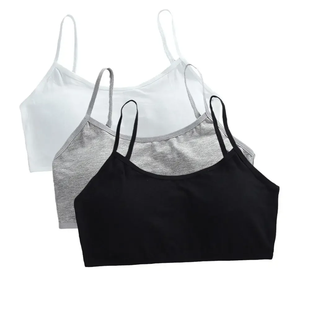 3pcs Girl's Sport Bras Teens Brassiere Kids Underwear Cotton Girls Training Bra Push Up Running Tops 8-14 Year - Image 2