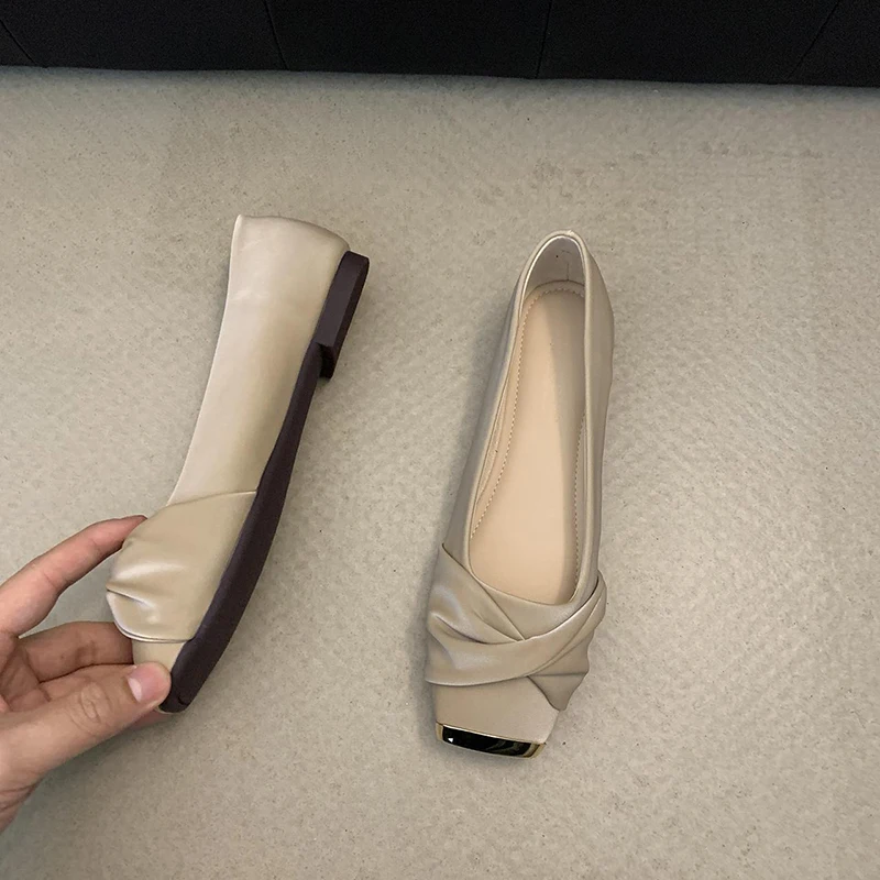 Designer Spring Square Toe Women's Mary Jane Shoes Comfort Shallow Slip On Shoes Outdoor Party Dress Female Shoes - Image 5