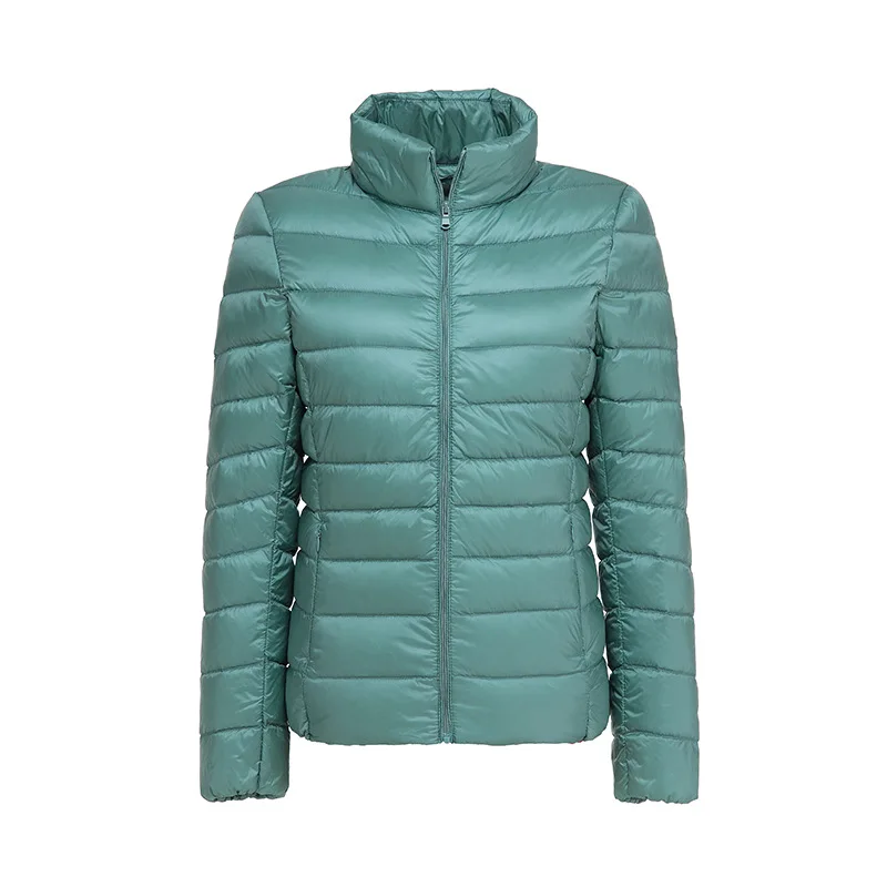 Women's Short Slim Fit Puffer Jacket 2023 New Spring Stand Collar Ultra Light Weight Portable Windproof White Duck Down Coat - Image 6