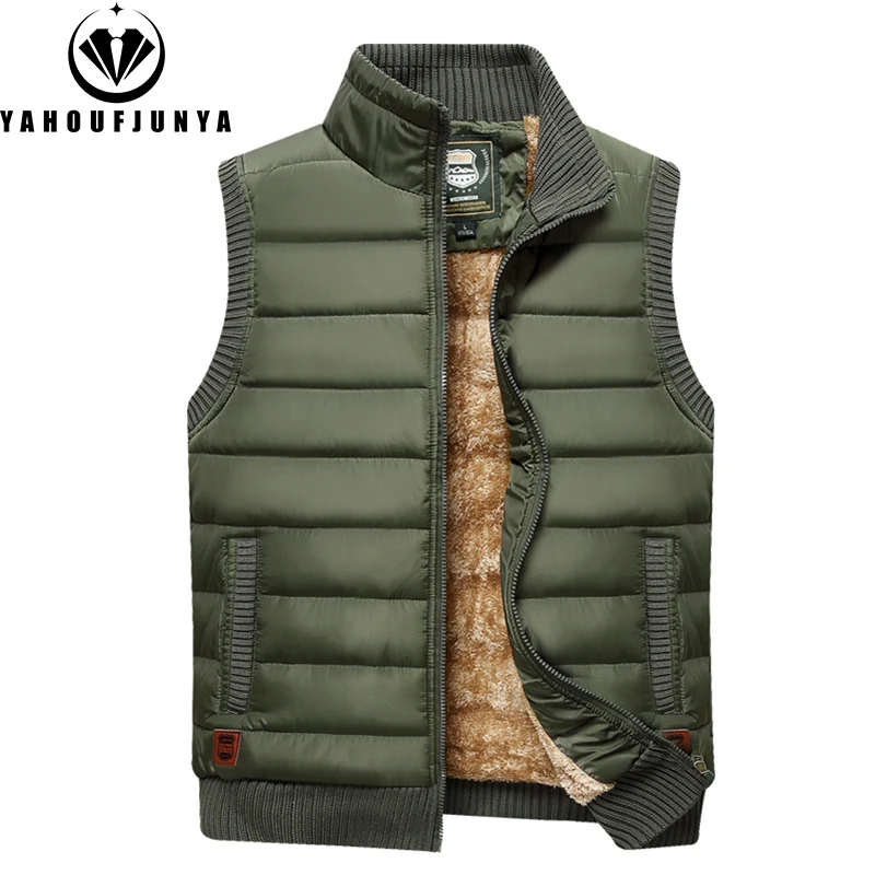 2024 Men Winter Sleeveless Casual Warm Stand Collar Vest Men Autumn Solid Color Outdoors Windproof Fashion Style Vest Male Coat - Image 4