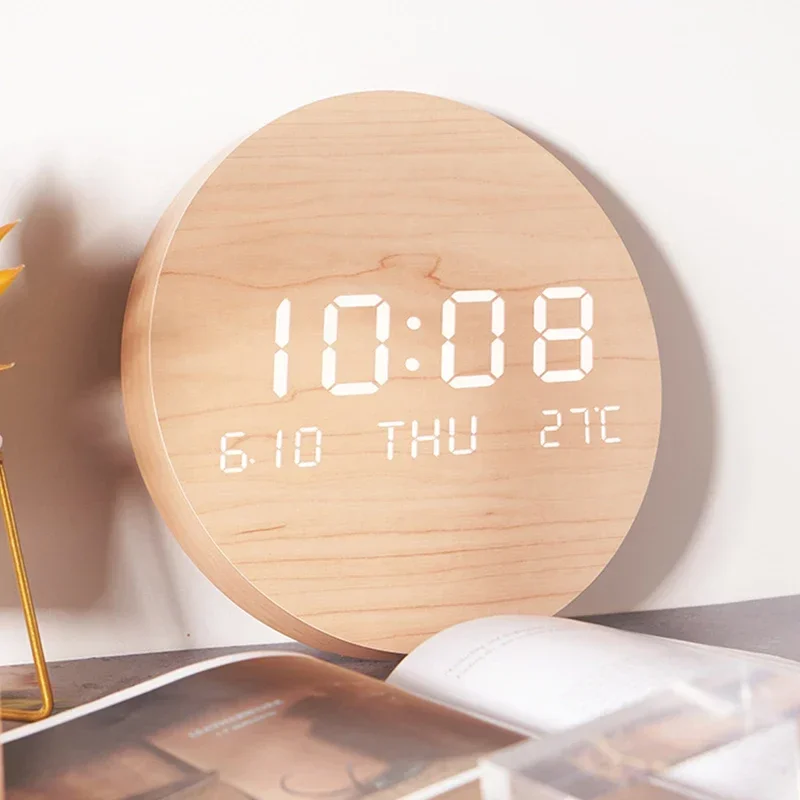 LED Digital Wall Clock Temperature Date Time Multi-function Display Living Room Home Bedroom Silent Clock Fashion Wall Clock - Image 6