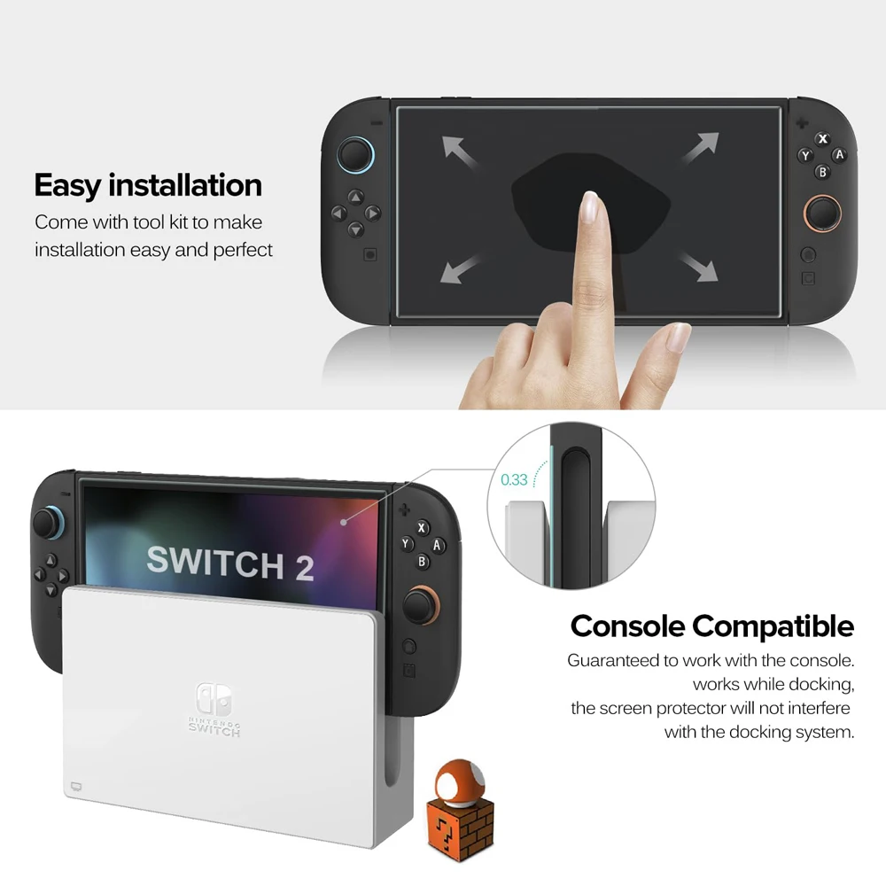 Tempered Glass Protector For Nintendo Switch 2 2025 Accessories Screen Protector For Nintendo Switch 2 With Joystick Cap - Image 5