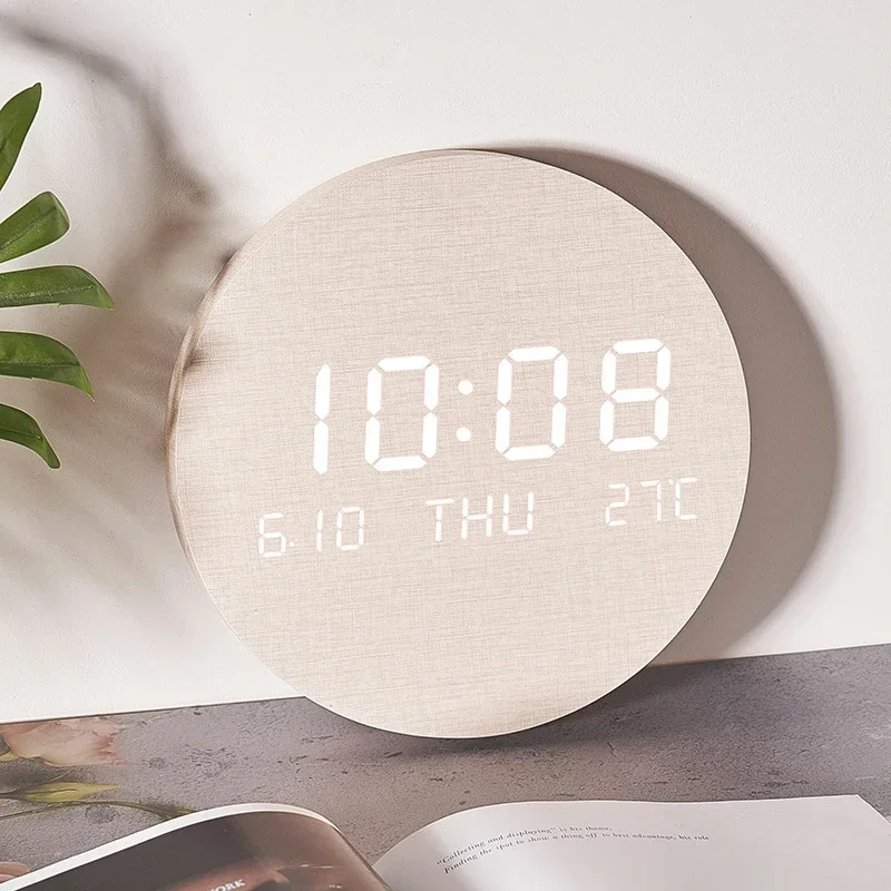 LED Digital Wall Clock Temperature Date Time Multi-function Display Living Room Home Bedroom Silent Clock Fashion Wall Clock - Image 3