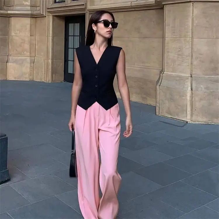 Simple Vests Women Summer Sleeveless Suit Coats Temper Outwear Design Hot Sale 2024 Tender Breathable Korean Style Streetwear - Image 3