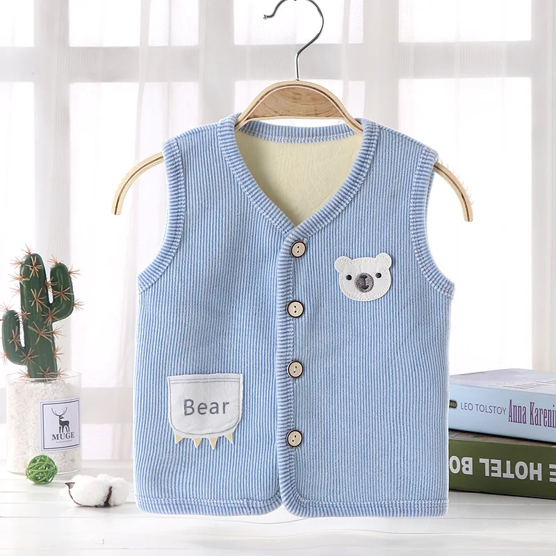 Kids Clothes Waistcoat Children's Vest Boy Girl Thicken Velvet lining Keep Warm Jackets Vest Children's Clothing Autumn Winter - Image 2