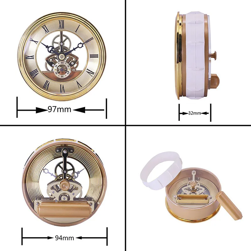 97mm Retro Gold Table Clocks Perspective Clock Gear Movement Hour Floor Wall Home Decor Metal Small Wall Clocks Room Decoration - Image 3