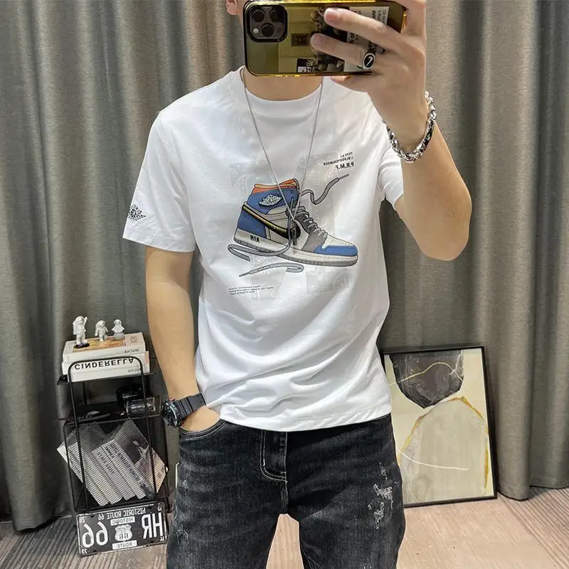 Anime T Shirt for Men Graphic Print Top Drawings Clothing Katoen Mens Tee Shirts Streetwear Watercolor Wholesale Xl Goth Grunge - Image 2