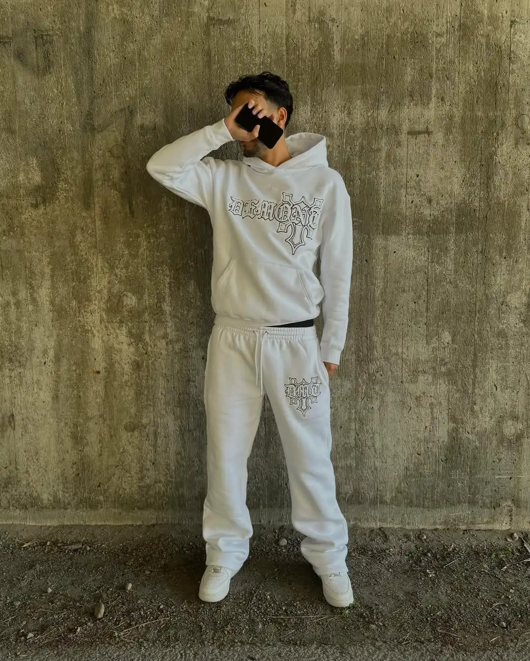 New Y2k Men Clothing Oversized Letter Printed Hoodie Set Harajuku Retro Streetwear Women Gothic Couple Casual Pants Sweatshirt - Image 2