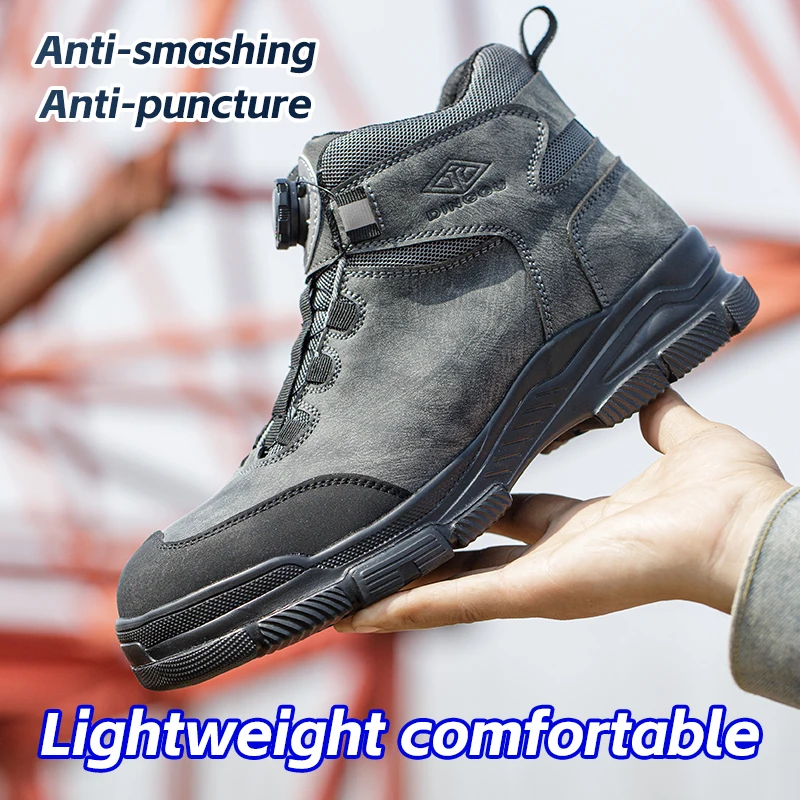 Rotating Buttons Work Boots Men Steel Toe Shoes Safety Boots Puncture-Proof Protective Shoes Waterproof Indestructible Shoes New - Image 6