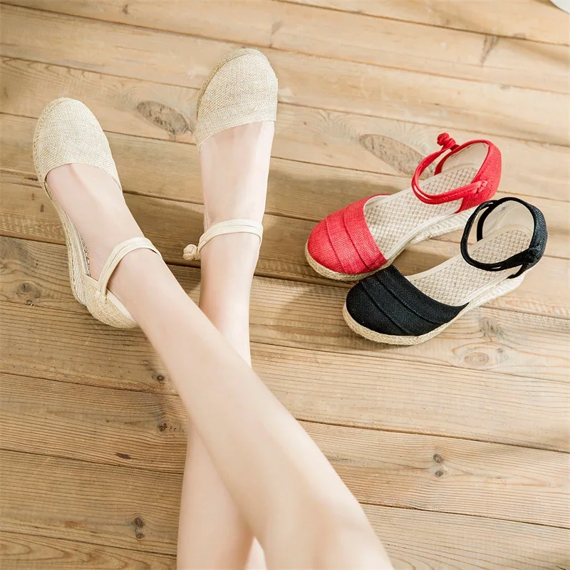 Wedges Woman Summer 2023 Espadrilles Heeled Sandals Women Fashion Casual Pumps Mom Daily Walking Shoes Loafers Zapatos De Mujer - Image 6