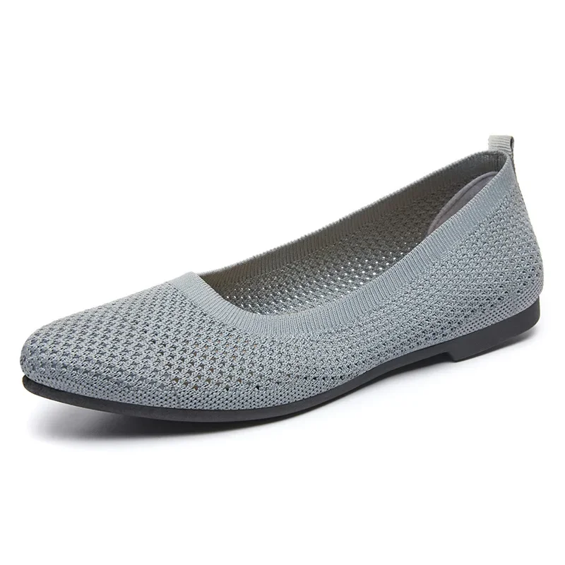 Women's Openwork Knit Shoes 2025 Spring Summer New Soft-Soled Flat Pointed Casual Comfortable Lightweight Loafers for Women - Image 5