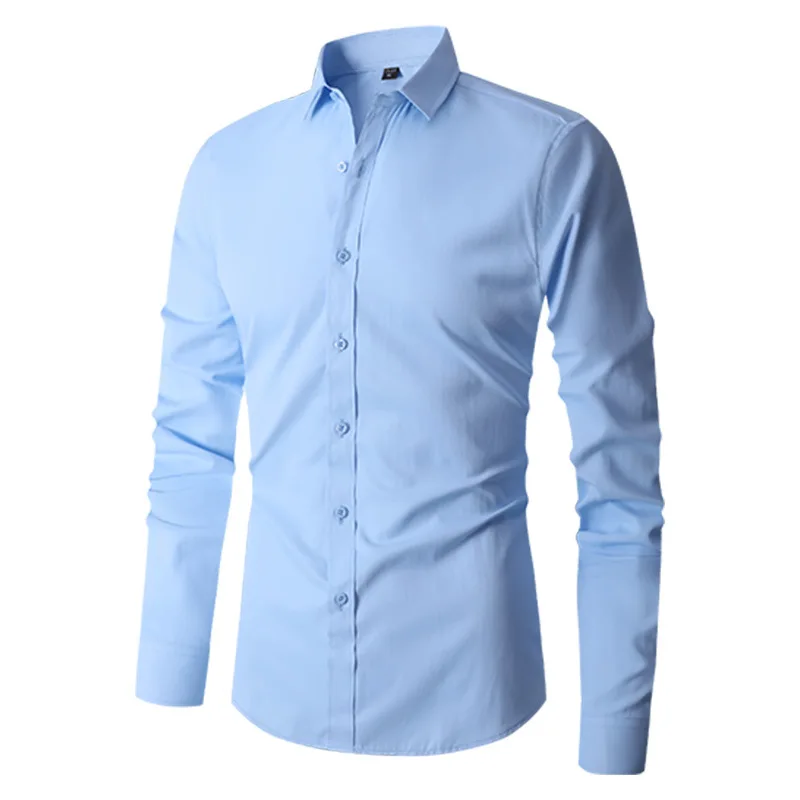 Men's Long Sleeve Regular Fit Casual White Shirts for Men Button-Down Social Shirt USA Size S-XL - Image 5
