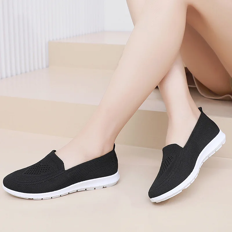 Spring and summer women's shoes, flat bottomed casual, comfortable and breathable, outdoor walking hollow flat shoes loafers - Image 4