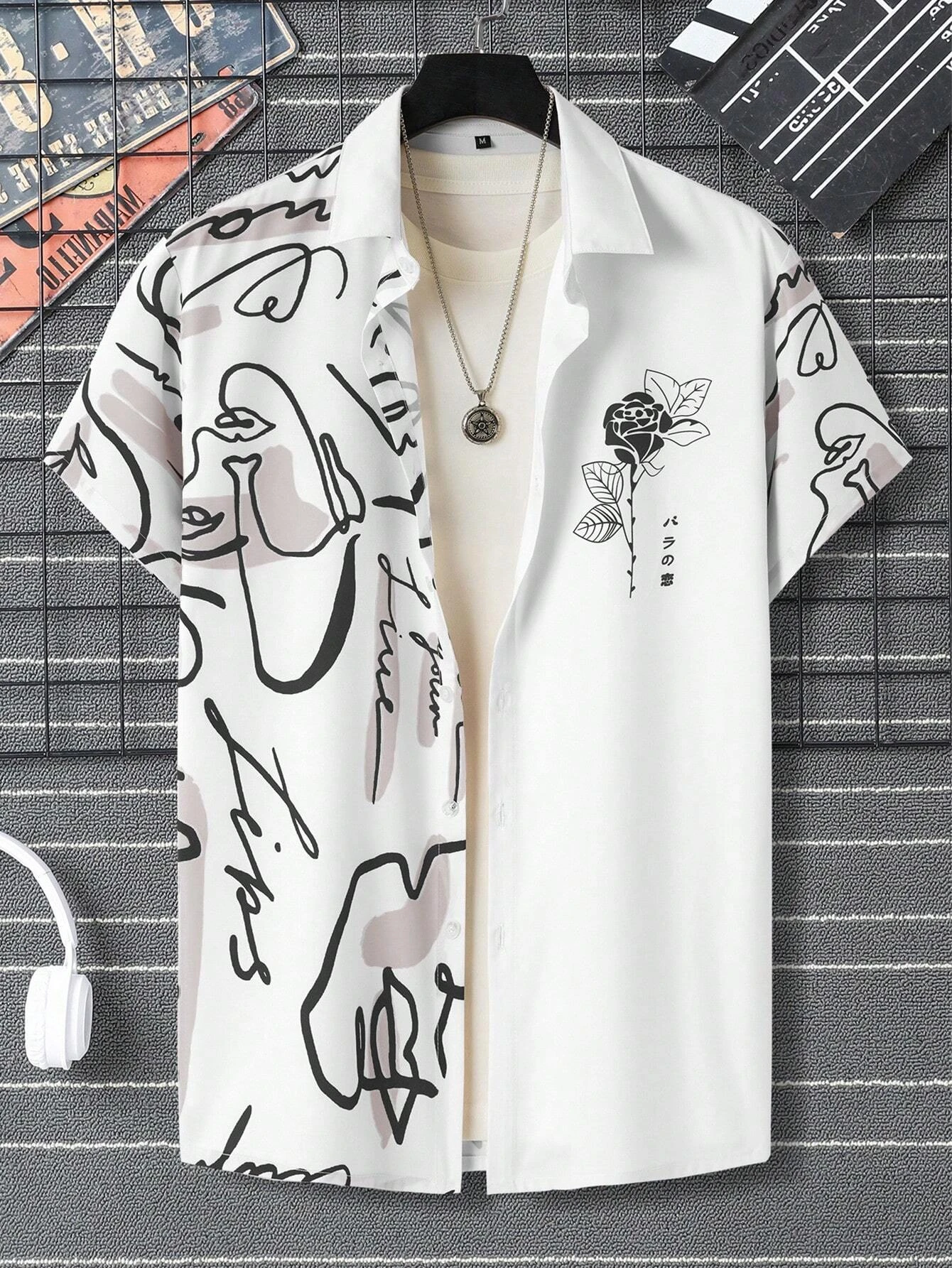 Summer Men Women Seaside button-down Versatile Shirts With Personalized And Interesting Print Design short-sleeved Fashion Tops - Image 4