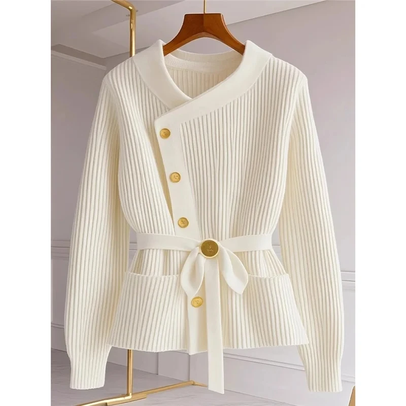 Fashion Round Neck Autumn New Women Cardigan Sweater High Quality Chic Long Sleeve Casual Knitwear Female Bottoming Shirts Tops - Image 2