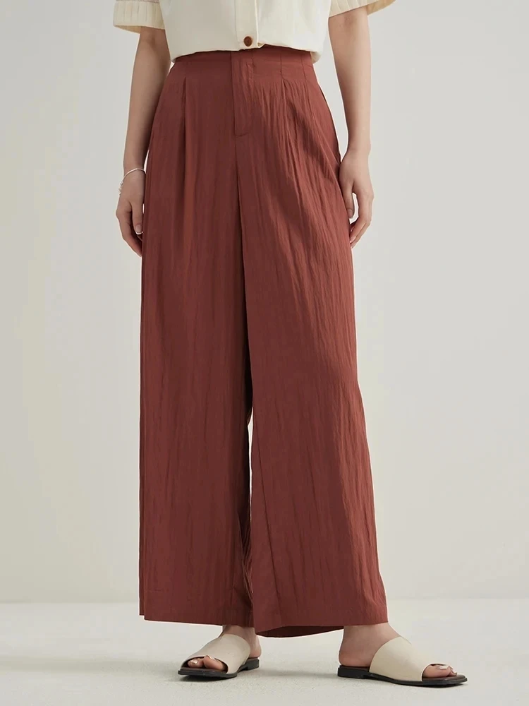DUSHU【3 Colors】Women Summer Thin Trousers Sunpant Cool draped Long Pants Black Full Length Office Lady Elastic Waist Trouser - Image 2