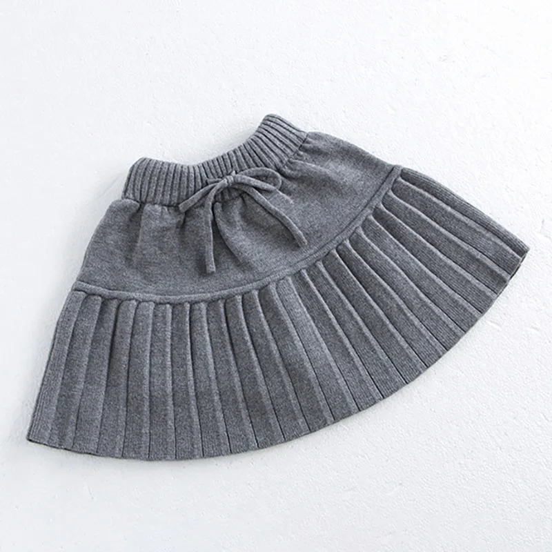 MILANCEL New Autumn Kids Pleated Skirt Girls Cute Solid Color Knitted Dress Children Thin Style Knitted Shorts - Image 5