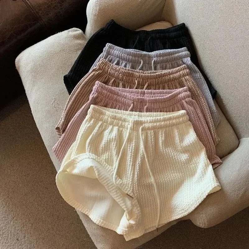 Women Shorts Summer High Elastic Lace Up Drawstring Sleep Bottoms Fitness Running Simple Home Safety Underwear Cool Comfortable - Image 6