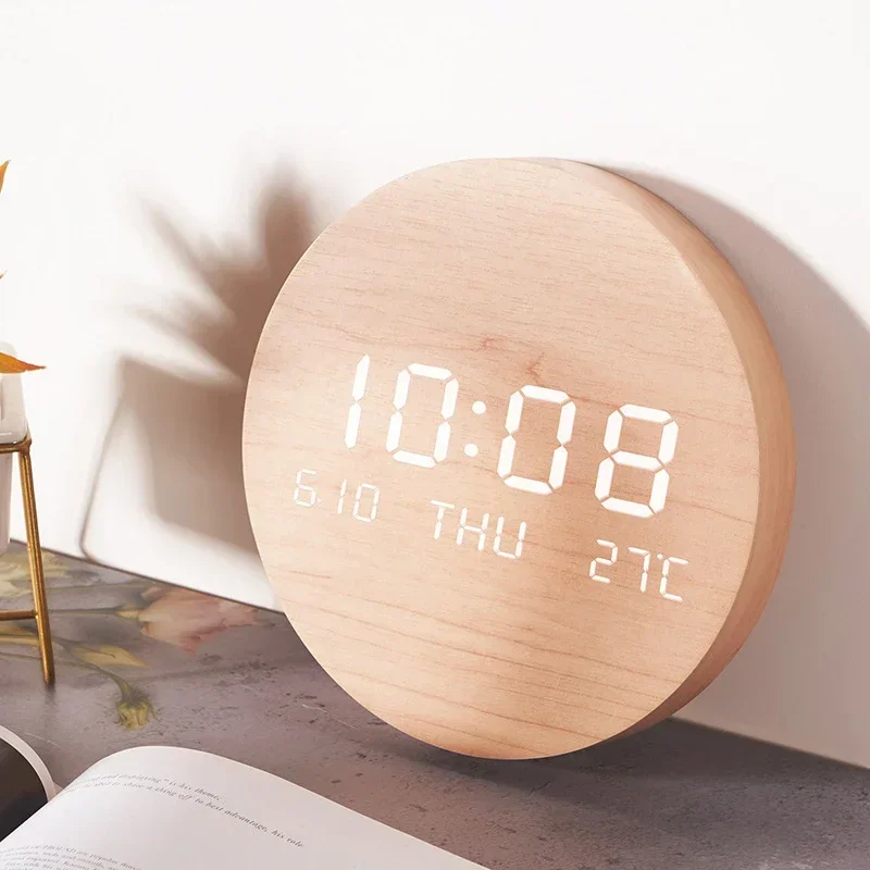 LED Digital Wall Clock Temperature Date Time Multi-function Display Living Room Home Bedroom Silent Clock Fashion Wall Clock - Image 2