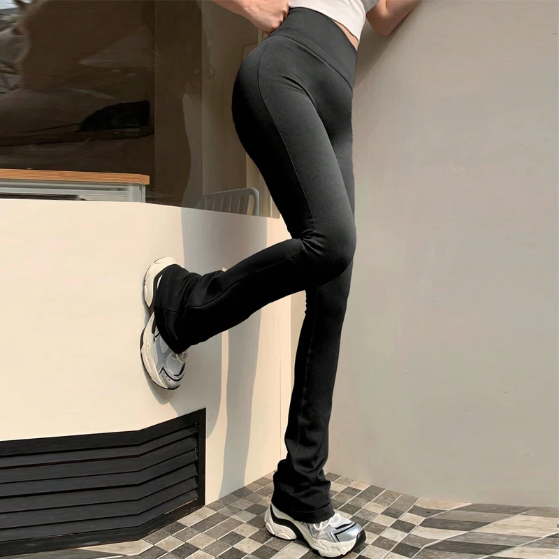 High Waisted Compression Without Awkward Lines Micro Flared Yoga Outdoor Wear Seamless Elastic Fitness Pants Lifting Leggings - Image 6