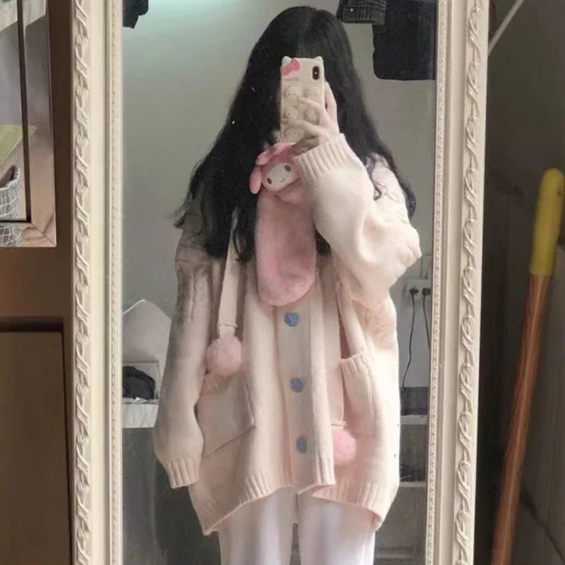 Sweaters Cardigan Women Baggy Preppy Girlish Sweet Kawaii Clothes Japanese Stylish High Street Gentle Designer Knitwear Autumn - Image 6