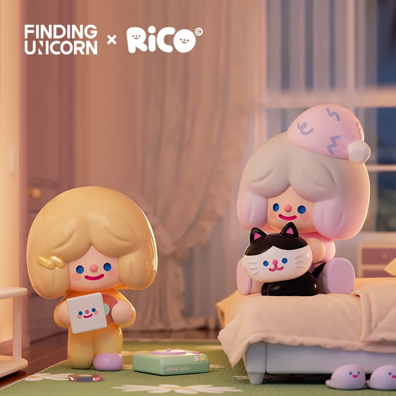 Finding Unicorn RiCO Happy Room Tour Series Blind Box Kawaii Action Figures Mystery Kid Toy handmade model - Image 5