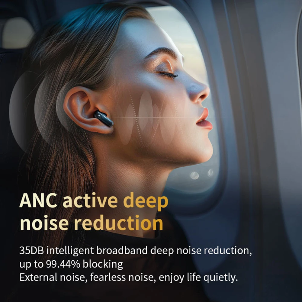New Full Touch Screen Headphones ANC Bluetooth 5.4 Noise Cancelling Earphones HiFi Stereo Wireless In-Ear ENC Earbuds With Mic - Image 3