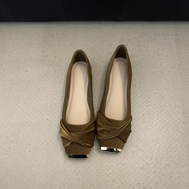 Designer Spring Square Toe Women's Mary Jane Shoes Comfort Shallow Slip On Shoes Outdoor Party Dress Female Shoes - Image 4