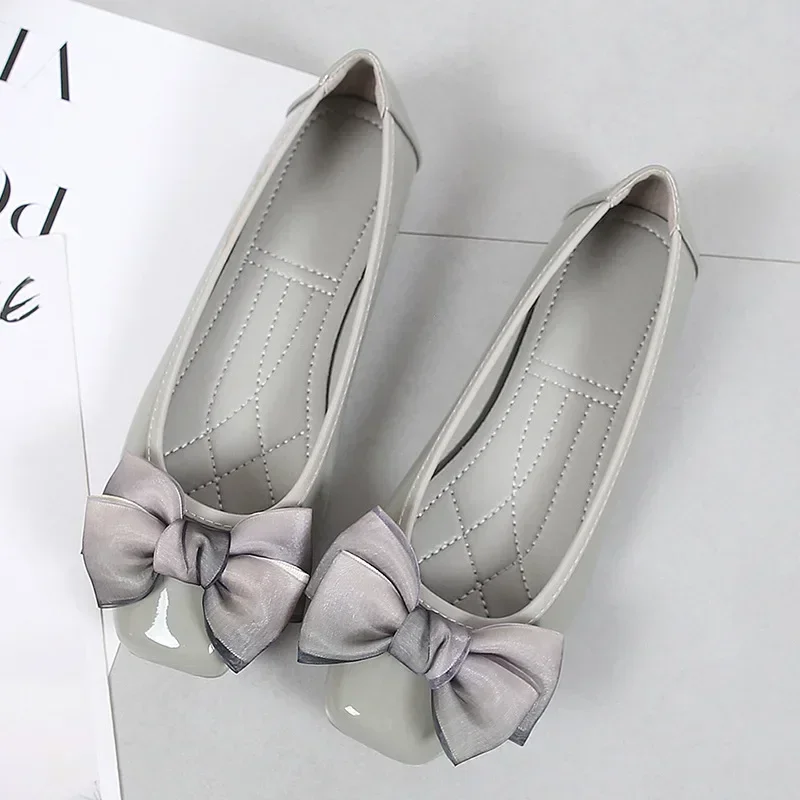 New 2025 Spring Shoes Women Flats Soft Butterfly knot Office Lady Shoes Black Pink Red Big Size 42 DX067 - Image 5